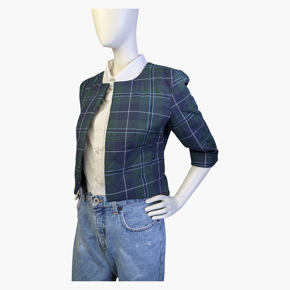 Bodybag By Jude Cropped Quilted Tartan Jacket | Made In Canada | Size XS/S - Picture 4 of 9
